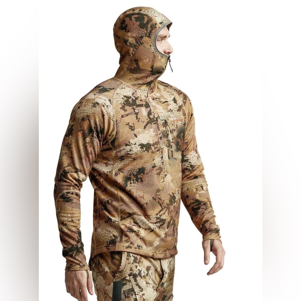Sitka Grinder Zip-T Gore Optifade Timber Camo Grid Fleece Top 1/2 Zip M